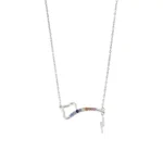 Κολιέ από ασήμι 925, κεραυνός & ουράνιο τόξο με πολύχρωμα ζιργκόν