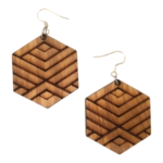 Σκουλαρίκια από ξύλο ελιάς πολύγωνα