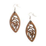 Σκουλαρίκια από ξύλο ελιάς λουλούδι