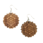 Σκουλαρίκια από ξύλο ελιάς Mandala