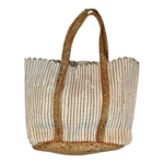 Ψάθινη Τσάντα Ώμου σε Λευκό Χρώμα