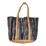 Ψάθινη Τσάντα Χειρός Μπλε 40x60 εκ.
