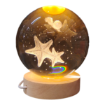 3D Κρυστάλλινη Σφαίρα "Jellyfish Moonlight" (10cm)