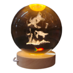 3D Κρυστάλλινη Σφαίρα "Deep Ocean Turtles" (10cm)