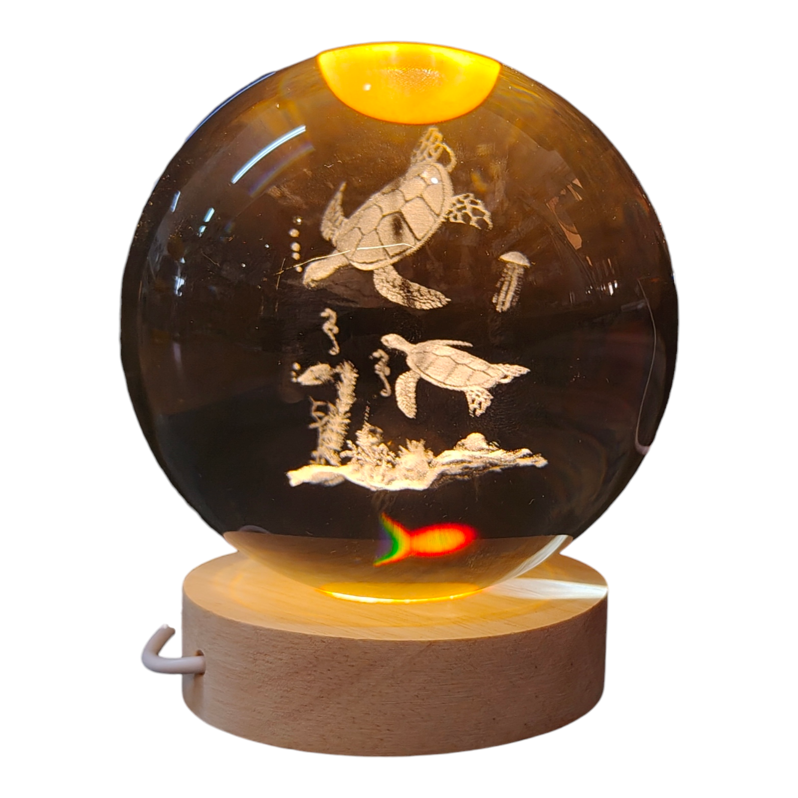 14-101 3D Κρυστάλλινη Σφαίρα "Deep Ocean Turtles" (10cm) - Image 1