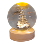 3D Χριστουγεννιάτικη Κρυστάλλινη Σφαίρα "Festive Magic" – 8cm