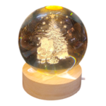 3D Χριστουγεννιάτικη Κρυστάλλινη Σφαίρα "Άγιος Βασίλης" – 8cm