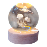 Κρυστάλλινη Σφαίρα "Jellyfish World" με LED Φωτισμό (6cm)