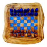 Χειροποίητο Σκάκι από Ξύλο Ελιάς & Υγρό Γυαλί (40x40cm) - Image 2