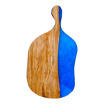 Χειροποίητο Ξύλο Κοπής & Σερβιρίσματος από Ξύλο Ελιάς με Πράσινη Ρητίνη (42x15cm)